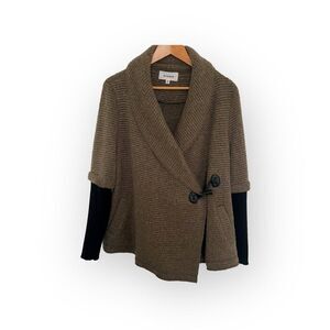 BB Dakota Cardigan Jacket Medium Vanessa Shawl Collar Toggle Brown Worn Once